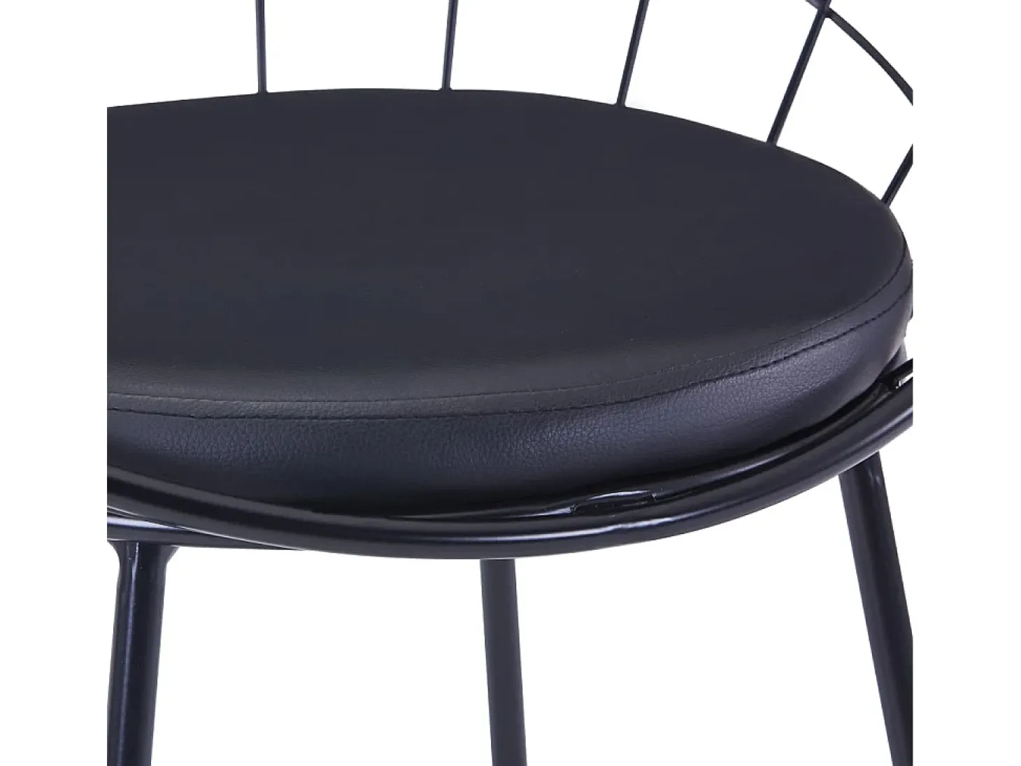 Sillas de comedor asientos de cuero sintético 4 unidades acero negro