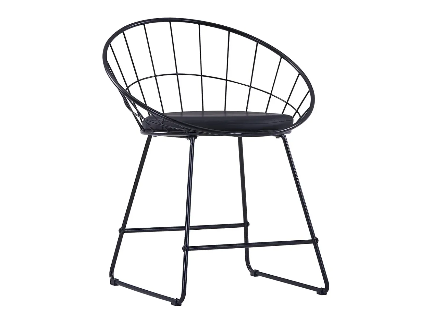 Sillas de comedor asientos de cuero sintético 4 unidades acero negro