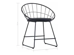 Sillas de comedor asientos de cuero sintético 4 unidades acero negro