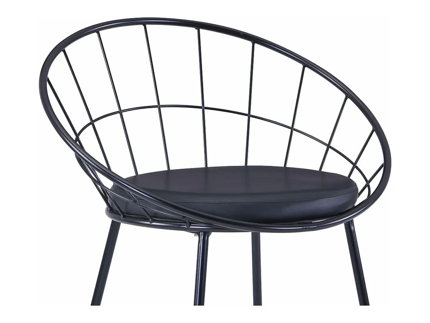Sillas de comedor asientos de cuero sintético 4 unidades acero negro