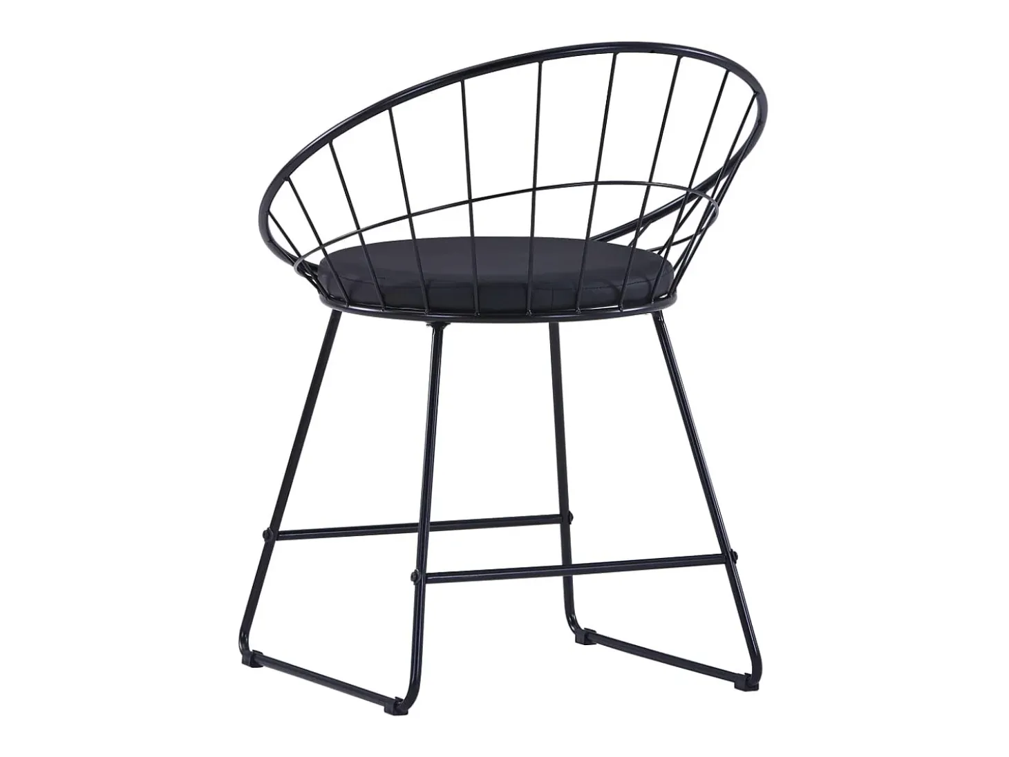 Sillas de comedor asientos de cuero sintético 2 uds acero negro