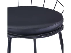 Sillas de comedor asientos de cuero sintético 2 uds acero negro