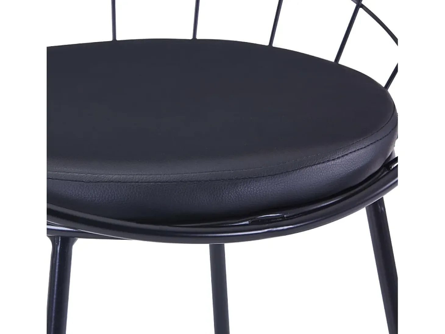 Sillas de comedor asientos de cuero sintético 2 uds acero negro