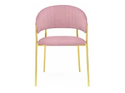 Sillas de comedor Aurelia, juego de 4, con respaldo de terciopelo rosa