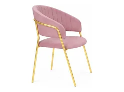 Sillas de comedor Aurelia, juego de 4, con respaldo de terciopelo rosa