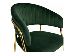 Sillas de comedor Aurelia, juego de 4, con respaldo de terciopelo verde
