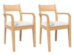 Sillas de comedor con cojines 2unidades madera maciza natural caucho