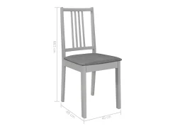 Sillas de comedor con cojines madera maciza gris 6 unidades