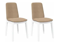 Sillas de comedor con cojines 2unidades madera maciza blanco caucho