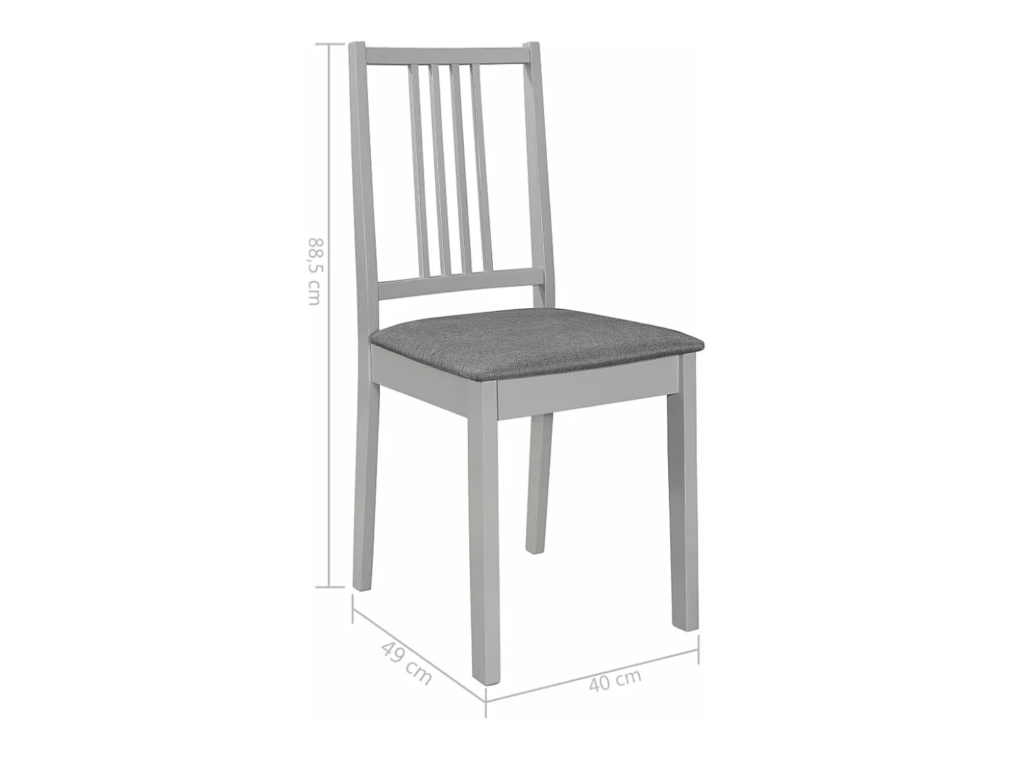 Sillas de comedor con cojines madera maciza gris 6 unidades