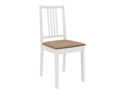Sillas de comedor con cojines de madera maciza blanca 6 unidades