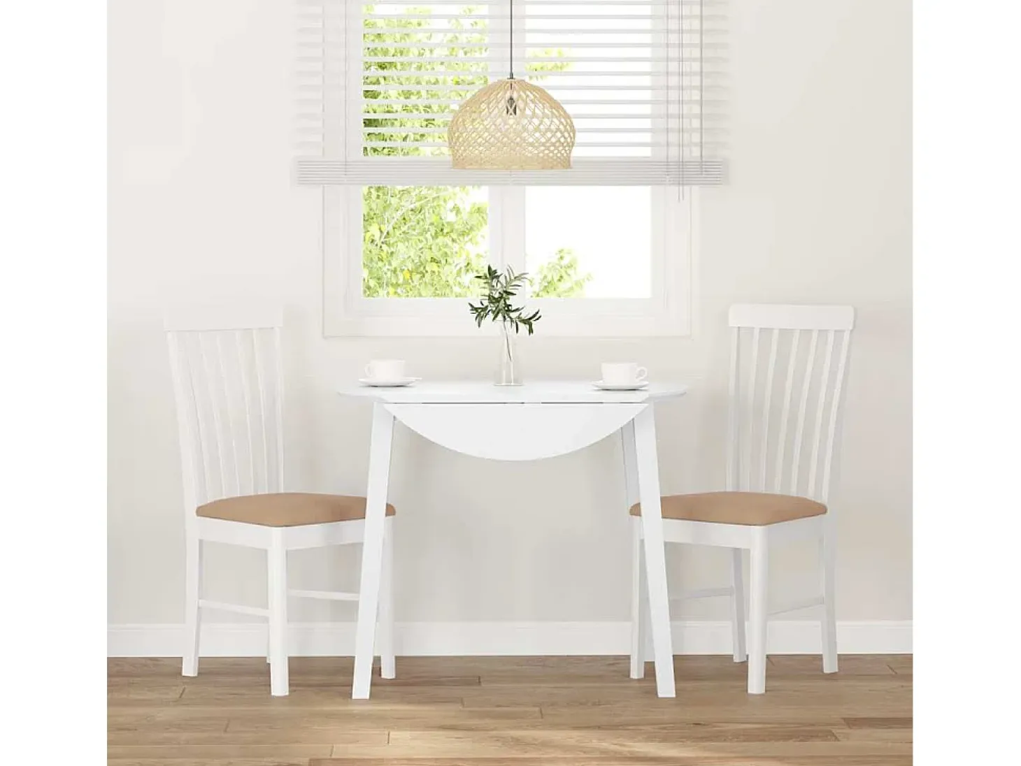 Sillas de comedor con cojines 2unidades madera maciza blanco caucho