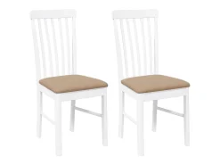 Sillas de comedor con cojines 2unidades madera maciza blanco caucho