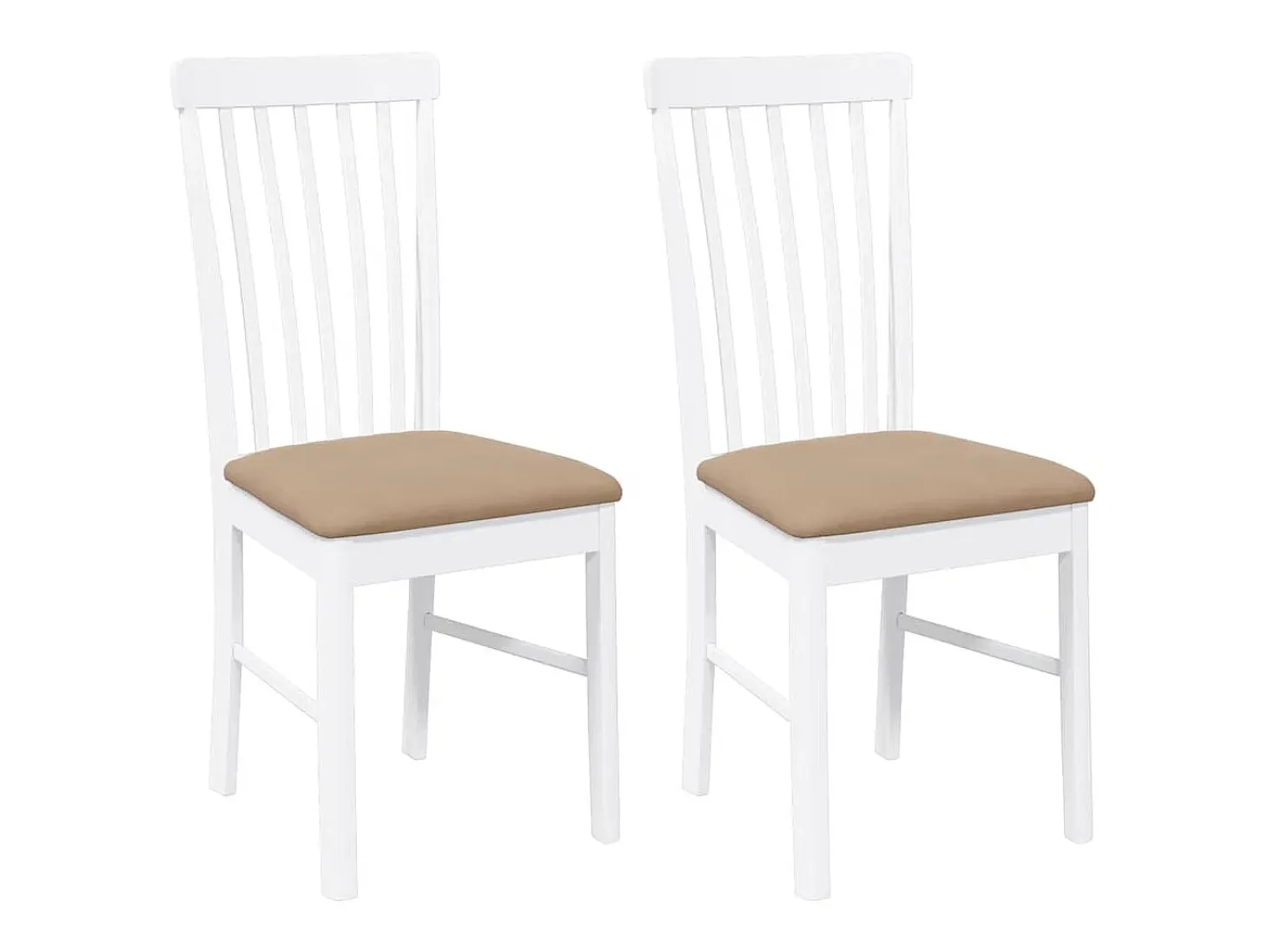 Sillas de comedor con cojines 2unidades madera maciza blanco caucho