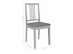 Sillas de comedor con cojines de madera maciza gris 4 unidades
