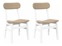 Sillas de comedor con cojines 2unidades madera maciza blanco caucho