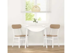 Sillas de comedor con cojines 2unidades madera maciza blanco caucho