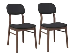 Sillas de comedor con cojines 2 unidades madera maciza marrón caucho