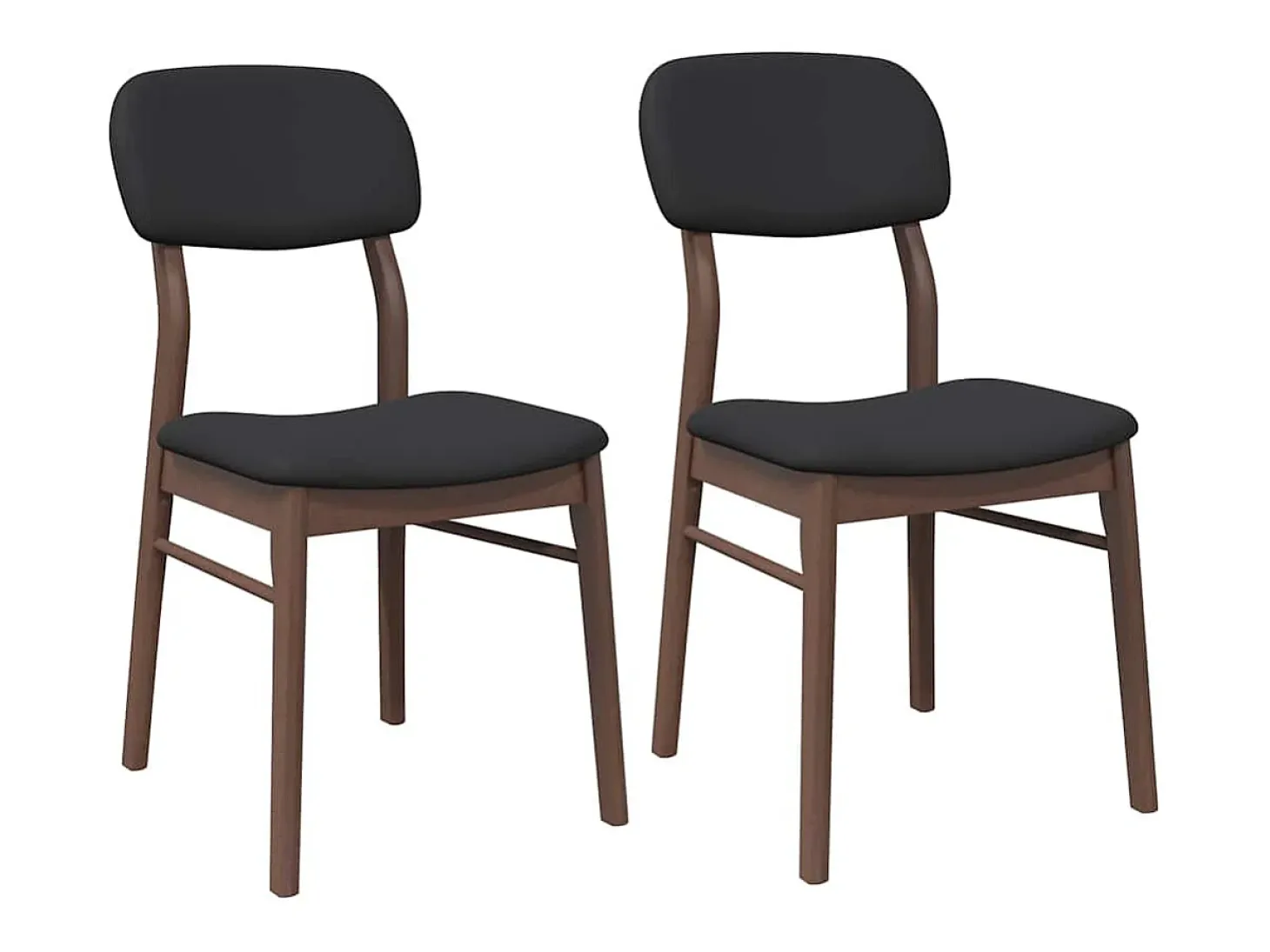 Sillas de comedor con cojines 2 unidades madera maciza marrón caucho