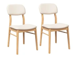 Sillas de comedor con cojines 2uds madera maciza natural caucho