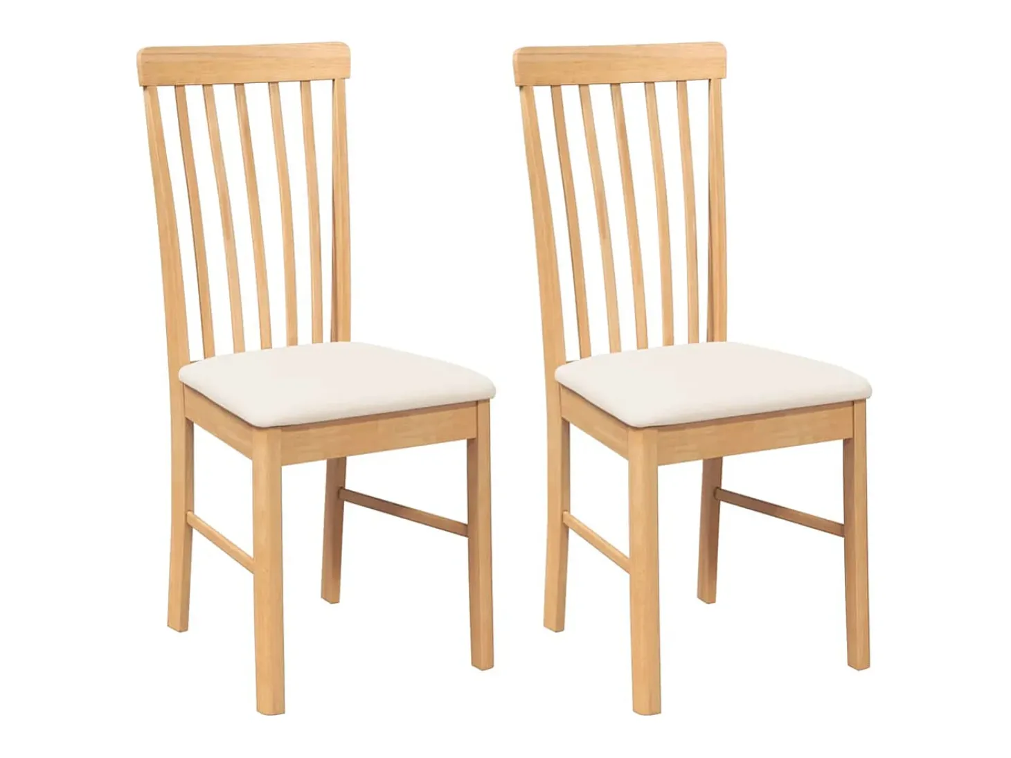 Sillas de comedor con cojines 2 unidades madera maciza caucho