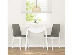 Sillas de comedor con cojines 2unidades madera maciza blanco caucho