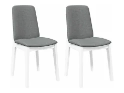 Sillas de comedor con cojines 2unidades madera maciza blanco caucho