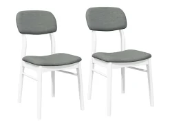 Sillas de comedor con cojines 2uds madera maciza blanco caucho