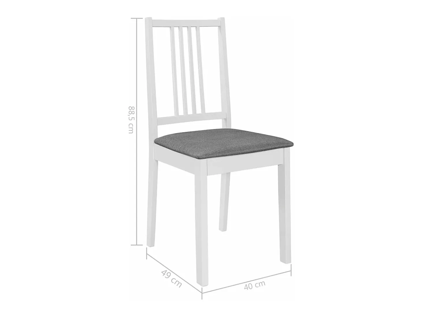 Sillas de comedor con cojines madera maciza blanca 2 unidades
