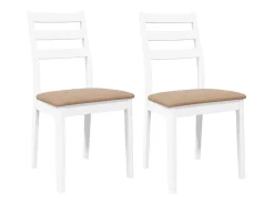 Sillas de comedor con cojines 2uds madera maciza blanco caucho