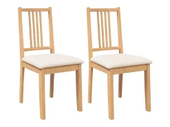 Sillas de comedor con cojines 2uds madera maciza natural caucho