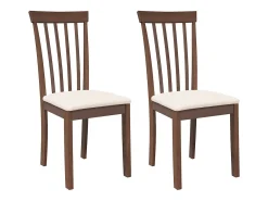 Sillas de comedor con cojines 2 unidades madera maciza marrón caucho
