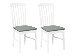 Sillas de comedor con cojines 2unidades madera maciza blanco caucho