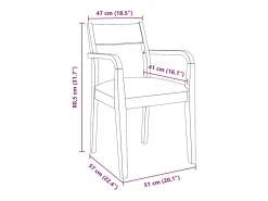 Sillas de comedor con cojines 2uds madera maciza natural caucho