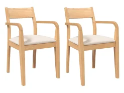 Sillas de comedor con cojines 2uds madera maciza natural caucho