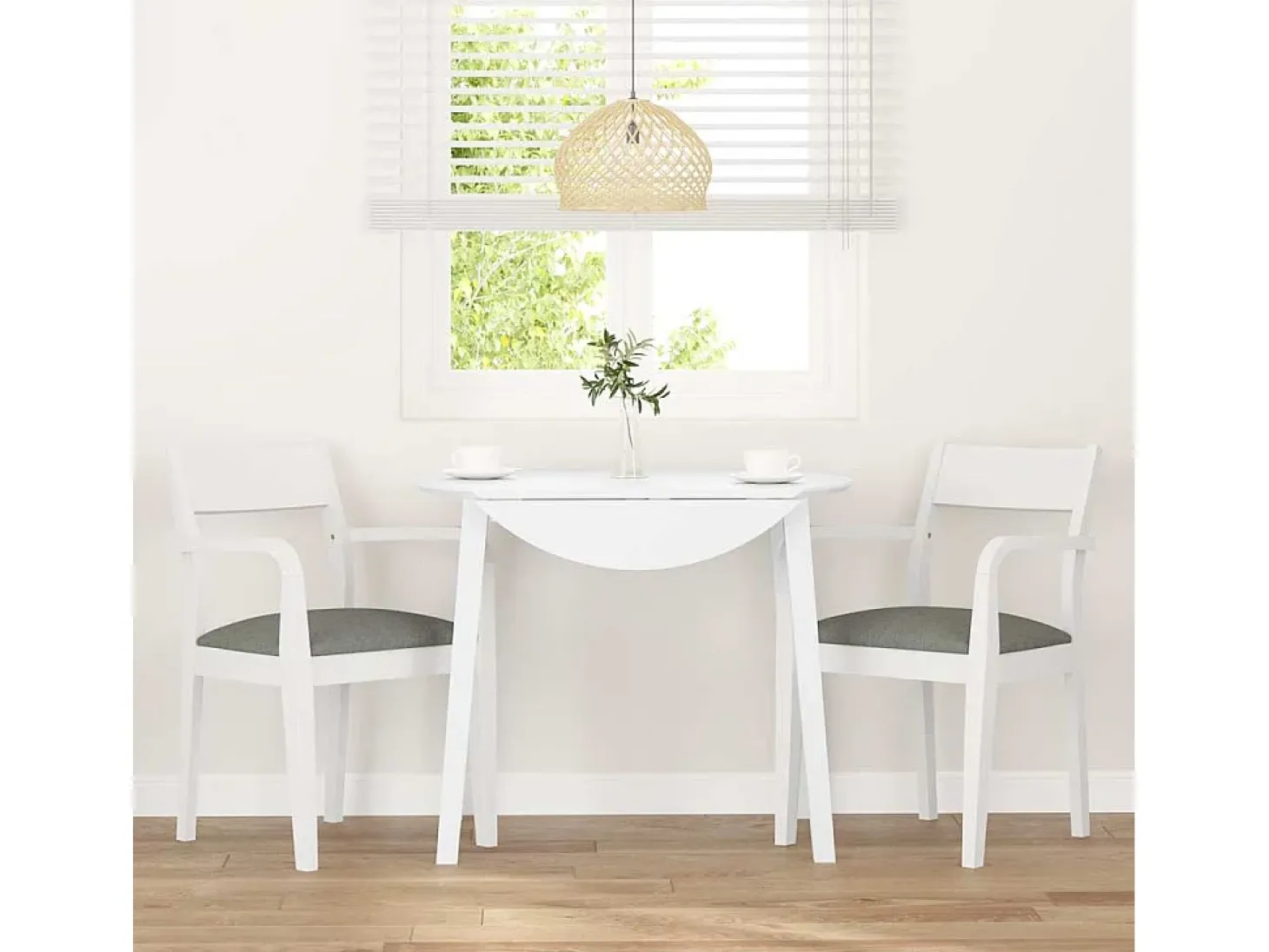 Sillas de comedor con cojines 2unidades madera maciza blanco caucho