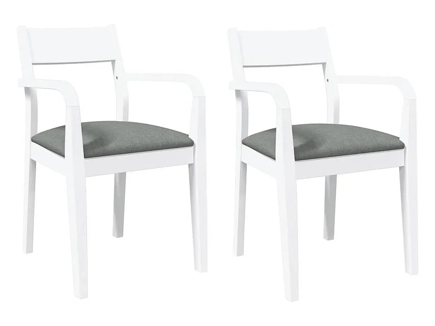 Sillas de comedor con cojines 2unidades madera maciza blanco caucho