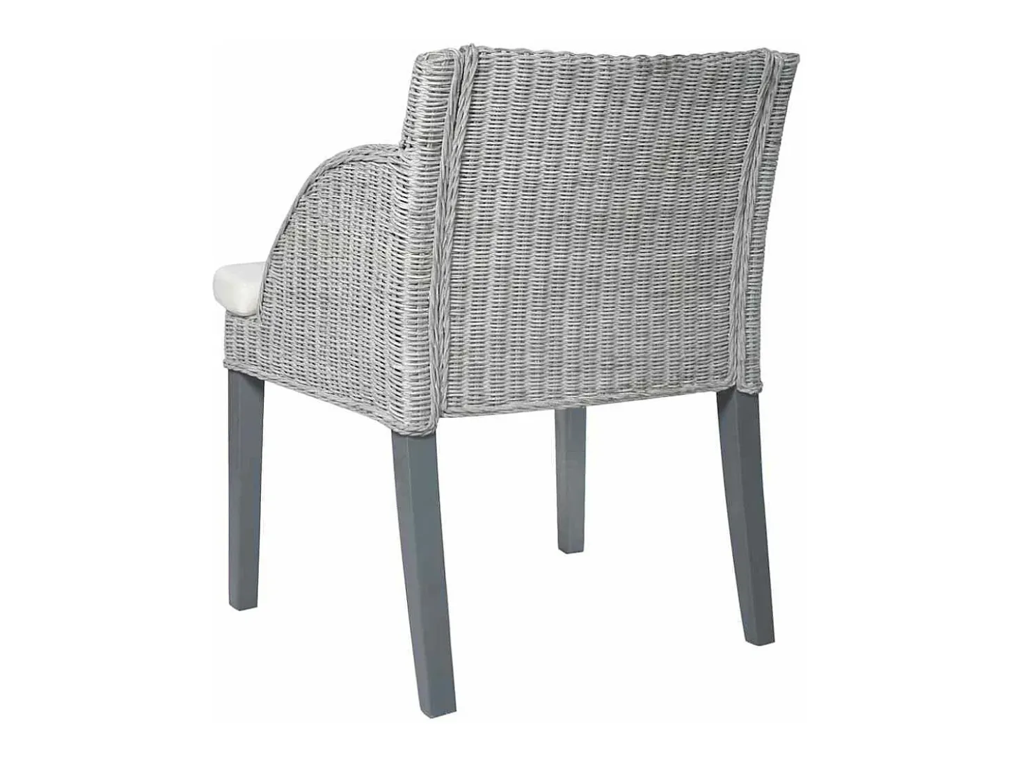 Sillas de comedor con cojines 2 unidades ratán natural gris