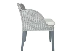 Sillas de comedor con cojines 2 unidades ratán natural gris