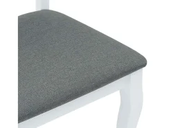 Sillas de comedor con cojines 2unidades madera maciza blanco caucho
