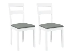 Sillas de comedor con cojines 2uds madera maciza blanco caucho