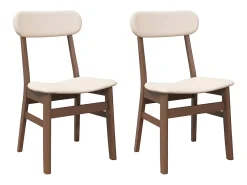 Sillas de comedor con cojines 2 unidades madera maciza marrón caucho