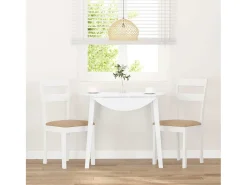 Sillas de comedor con cojines 2unidades madera maciza blanco caucho