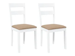 Sillas de comedor con cojines 2unidades madera maciza blanco caucho