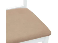Sillas de comedor con cojines 2unidades madera maciza blanco caucho