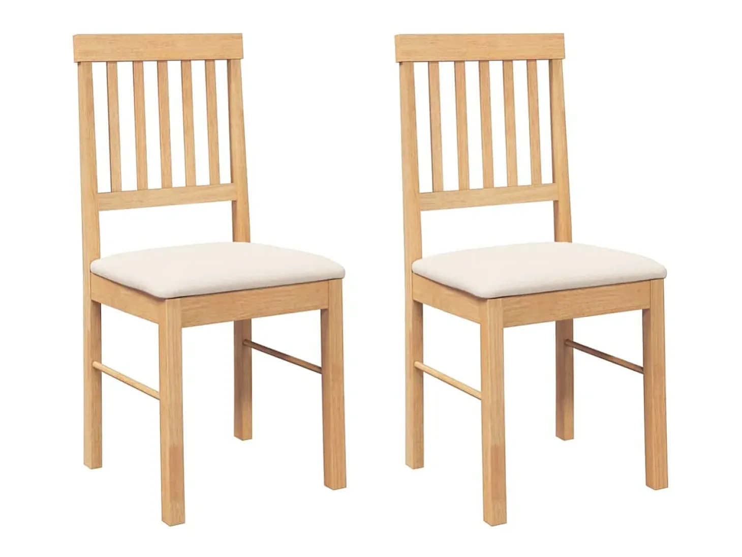 Sillas de comedor con cojines 2 unidades madera maciza caucho