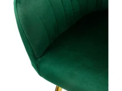 Sillas de comedor con respaldo juego de 2 tapicería de terciopelo verde con patas de metal ML-Design