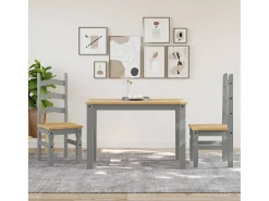 Sillas de comedor Corona 2 unidades madera pino gris 42x47x107 cm