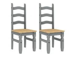 Sillas de comedor Corona 2 unidades madera pino gris 42x47x107 cm