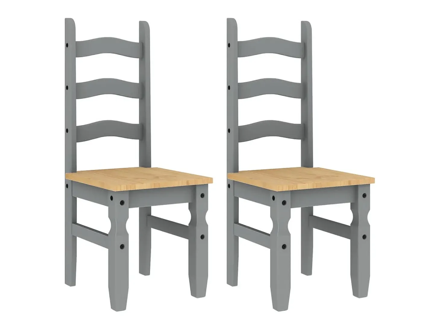 Sillas de comedor Corona 2 unidades madera pino gris 42x47x107 cm